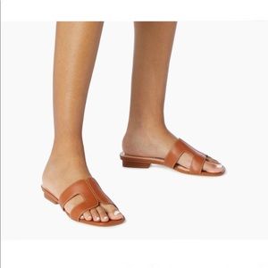 Dune London leather sandals in tan size 37